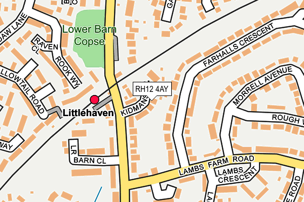 RH12 4AY map - OS OpenMap – Local (Ordnance Survey)