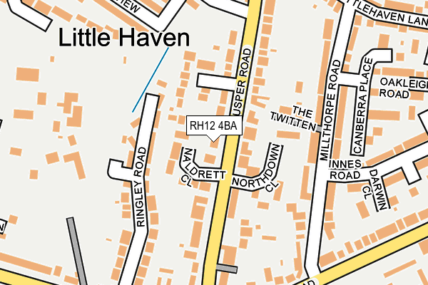 RH12 4BA map - OS OpenMap – Local (Ordnance Survey)