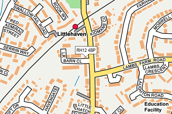 RH12 4BP map - OS OpenMap – Local (Ordnance Survey)