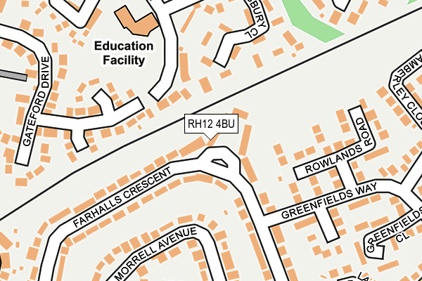 RH12 4BU map - OS OpenMap – Local (Ordnance Survey)