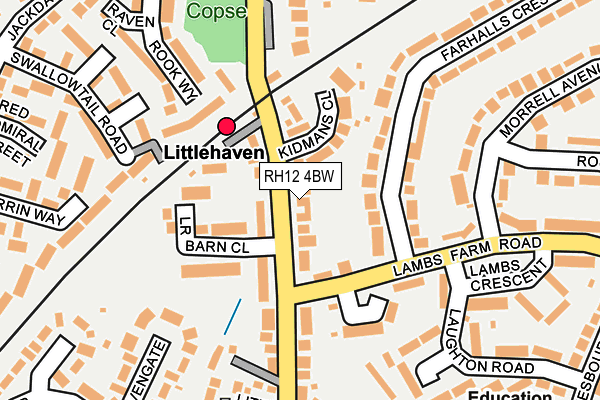 RH12 4BW map - OS OpenMap – Local (Ordnance Survey)