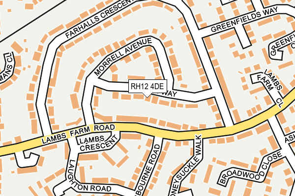 RH12 4DE map - OS OpenMap – Local (Ordnance Survey)