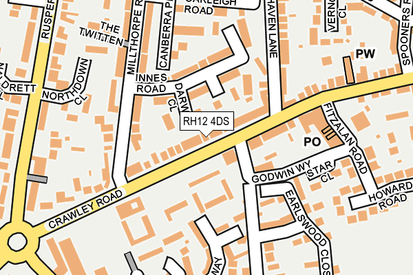 RH12 4DS map - OS OpenMap – Local (Ordnance Survey)