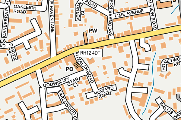 RH12 4DT map - OS OpenMap – Local (Ordnance Survey)