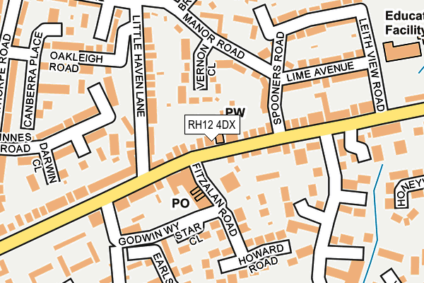 RH12 4DX map - OS OpenMap – Local (Ordnance Survey)