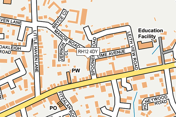 RH12 4DY map - OS OpenMap – Local (Ordnance Survey)