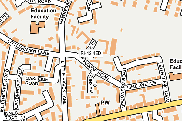 RH12 4ED map - OS OpenMap – Local (Ordnance Survey)