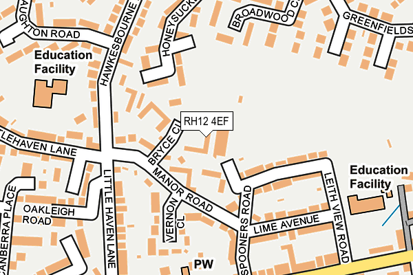 RH12 4EF map - OS OpenMap – Local (Ordnance Survey)