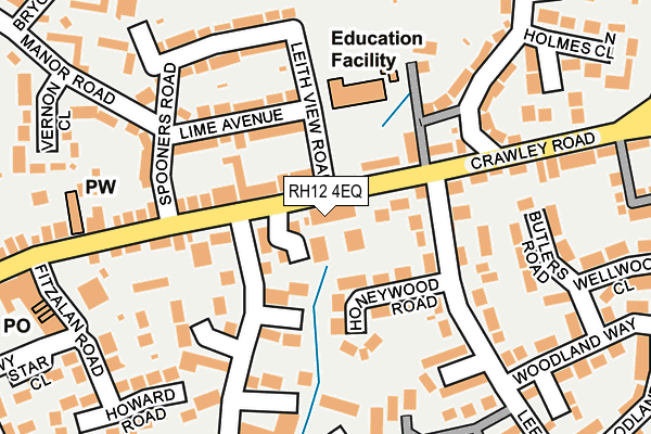 RH12 4EQ map - OS OpenMap – Local (Ordnance Survey)