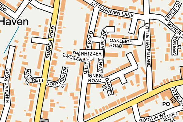 RH12 4ER map - OS OpenMap – Local (Ordnance Survey)