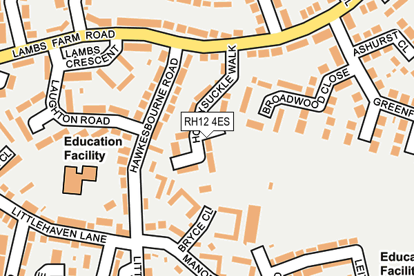 RH12 4ES map - OS OpenMap – Local (Ordnance Survey)