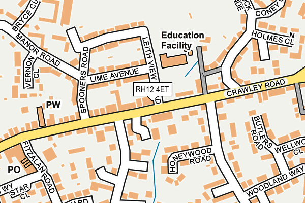 RH12 4ET map - OS OpenMap – Local (Ordnance Survey)