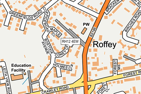 RH12 4EW map - OS OpenMap – Local (Ordnance Survey)