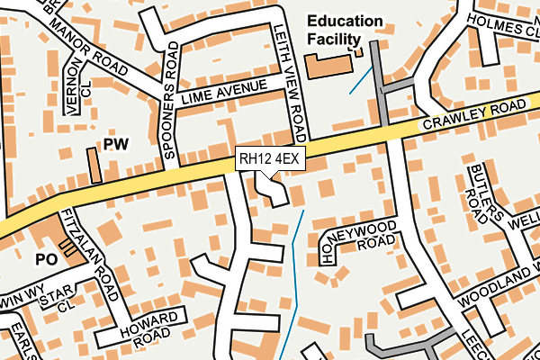 RH12 4EX map - OS OpenMap – Local (Ordnance Survey)