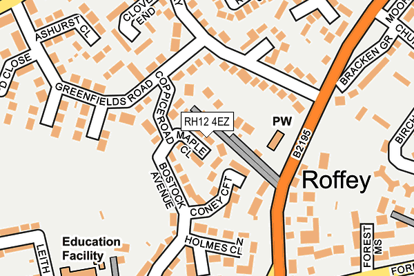 RH12 4EZ map - OS OpenMap – Local (Ordnance Survey)