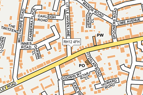 RH12 4FH map - OS OpenMap – Local (Ordnance Survey)