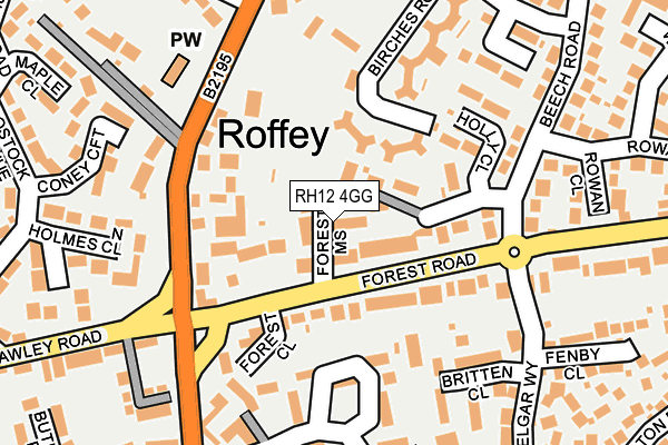 RH12 4GG map - OS OpenMap – Local (Ordnance Survey)