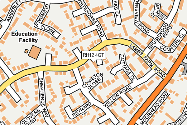 RH12 4GT map - OS OpenMap – Local (Ordnance Survey)