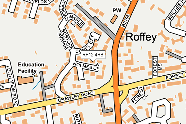 RH12 4HB map - OS OpenMap – Local (Ordnance Survey)