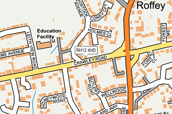 RH12 4HD map - OS OpenMap – Local (Ordnance Survey)