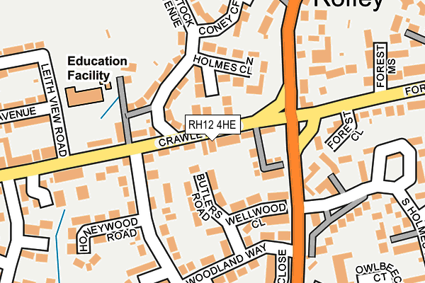 RH12 4HE map - OS OpenMap – Local (Ordnance Survey)