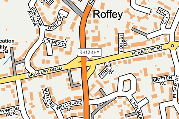RH12 4HY map - OS OpenMap – Local (Ordnance Survey)