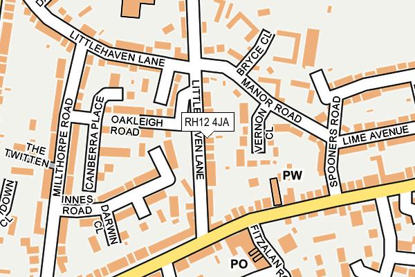 RH12 4JA map - OS OpenMap – Local (Ordnance Survey)