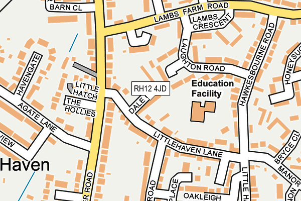 RH12 4JD map - OS OpenMap – Local (Ordnance Survey)