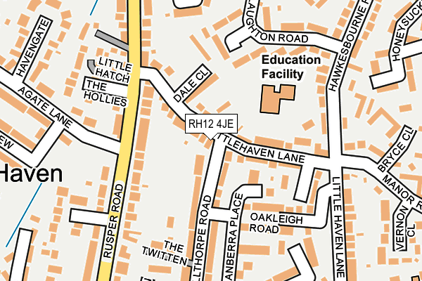 RH12 4JE map - OS OpenMap – Local (Ordnance Survey)
