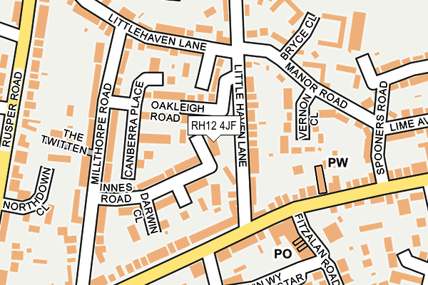 RH12 4JF map - OS OpenMap – Local (Ordnance Survey)