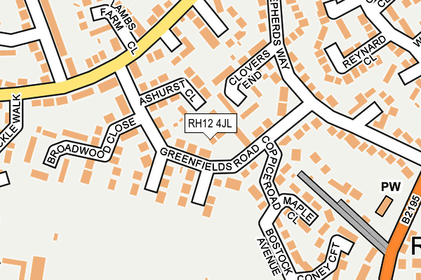 RH12 4JL map - OS OpenMap – Local (Ordnance Survey)