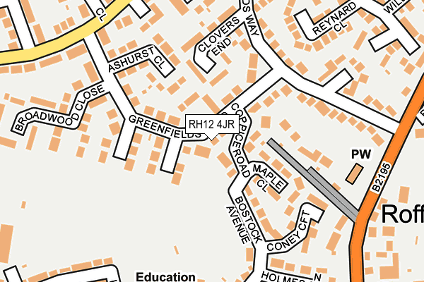 RH12 4JR map - OS OpenMap – Local (Ordnance Survey)