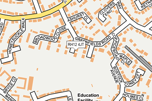 RH12 4JT map - OS OpenMap – Local (Ordnance Survey)