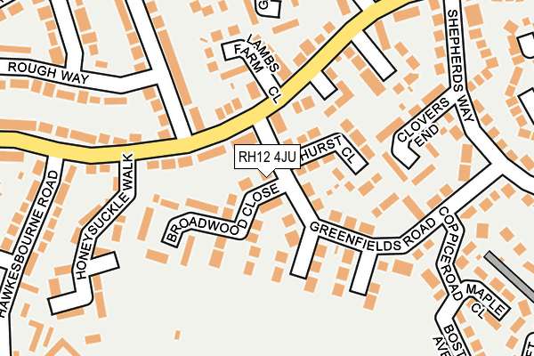 RH12 4JU map - OS OpenMap – Local (Ordnance Survey)