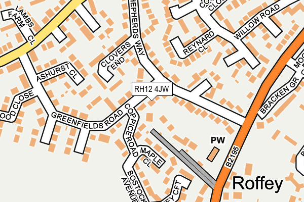RH12 4JW map - OS OpenMap – Local (Ordnance Survey)