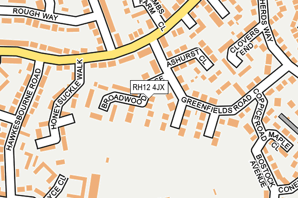 RH12 4JX map - OS OpenMap – Local (Ordnance Survey)