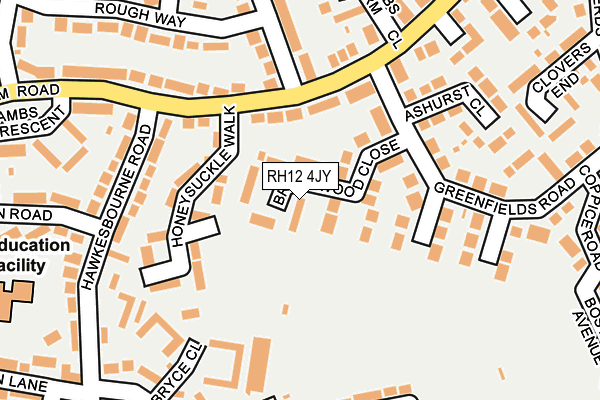 RH12 4JY map - OS OpenMap – Local (Ordnance Survey)