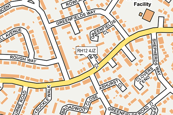 RH12 4JZ map - OS OpenMap – Local (Ordnance Survey)