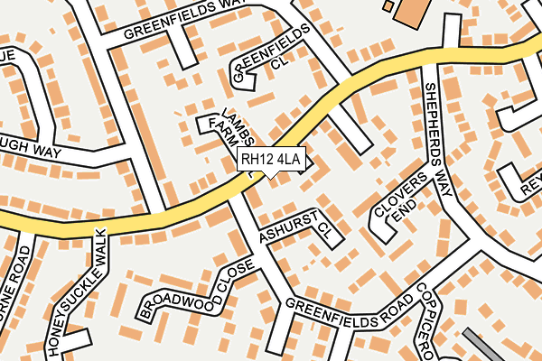 RH12 4LA map - OS OpenMap – Local (Ordnance Survey)