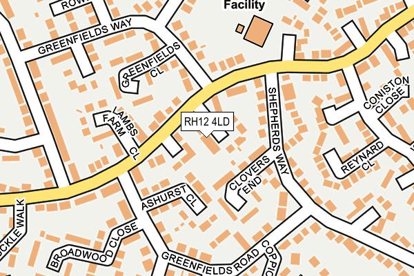 RH12 4LD map - OS OpenMap – Local (Ordnance Survey)