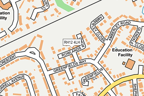 RH12 4LH map - OS OpenMap – Local (Ordnance Survey)