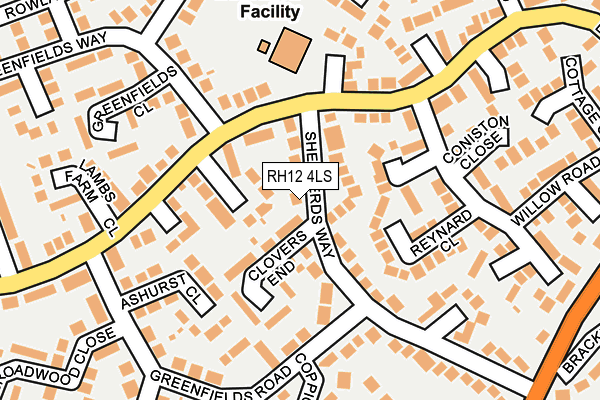 RH12 4LS map - OS OpenMap – Local (Ordnance Survey)