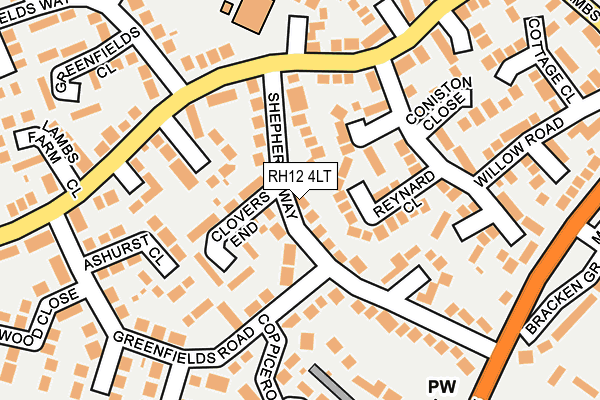RH12 4LT map - OS OpenMap – Local (Ordnance Survey)