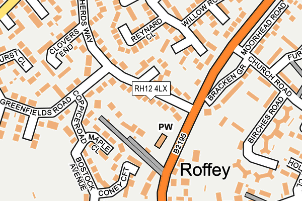RH12 4LX map - OS OpenMap – Local (Ordnance Survey)
