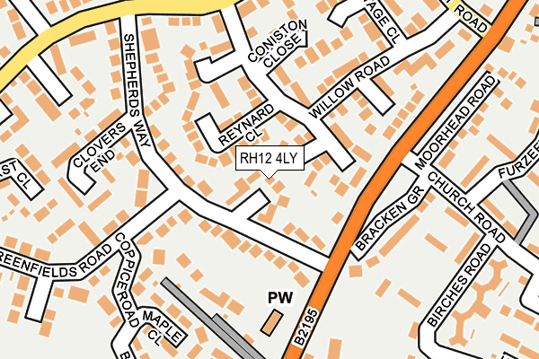 RH12 4LY map - OS OpenMap – Local (Ordnance Survey)