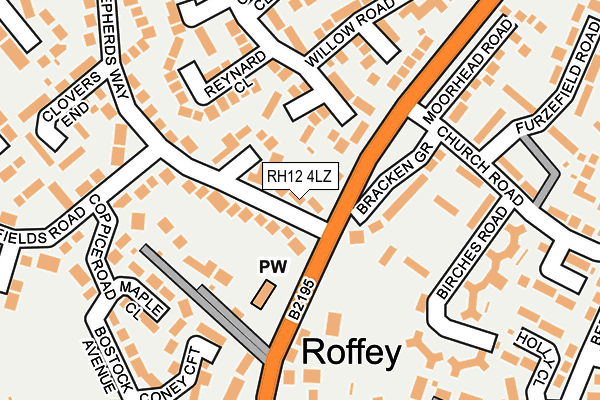 RH12 4LZ map - OS OpenMap – Local (Ordnance Survey)