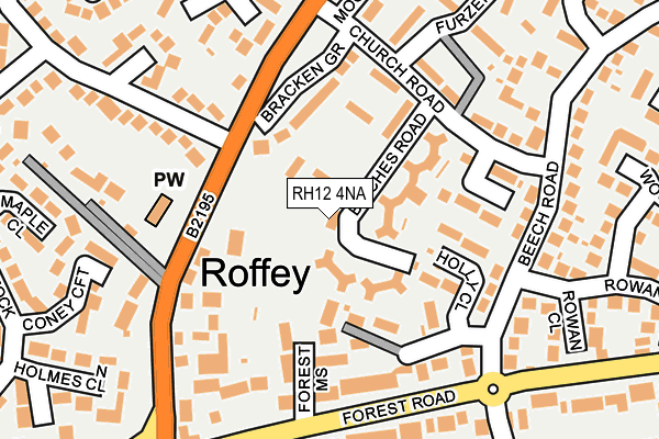 RH12 4NA map - OS OpenMap – Local (Ordnance Survey)