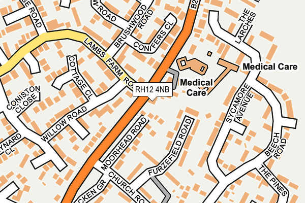 RH12 4NB map - OS OpenMap – Local (Ordnance Survey)
