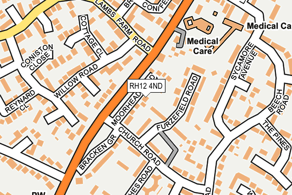 RH12 4ND map - OS OpenMap – Local (Ordnance Survey)
