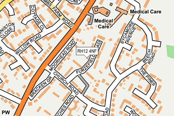 RH12 4NF map - OS OpenMap – Local (Ordnance Survey)